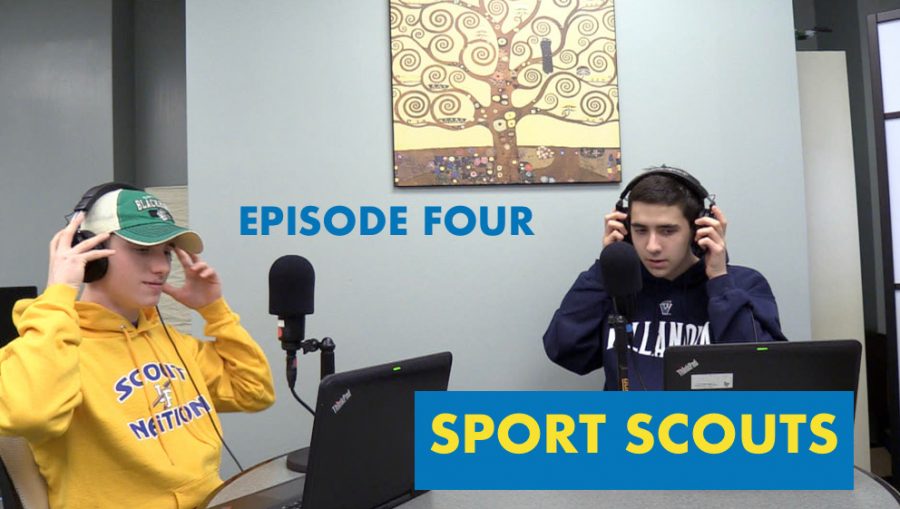 Goodsir and Raupp put on the headphones for the first episode of the podcast with a video version available.