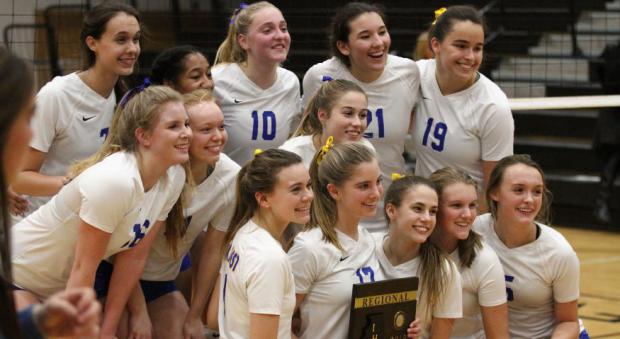 Girls Volleyball after winning the Regional title on October 31, 2019.