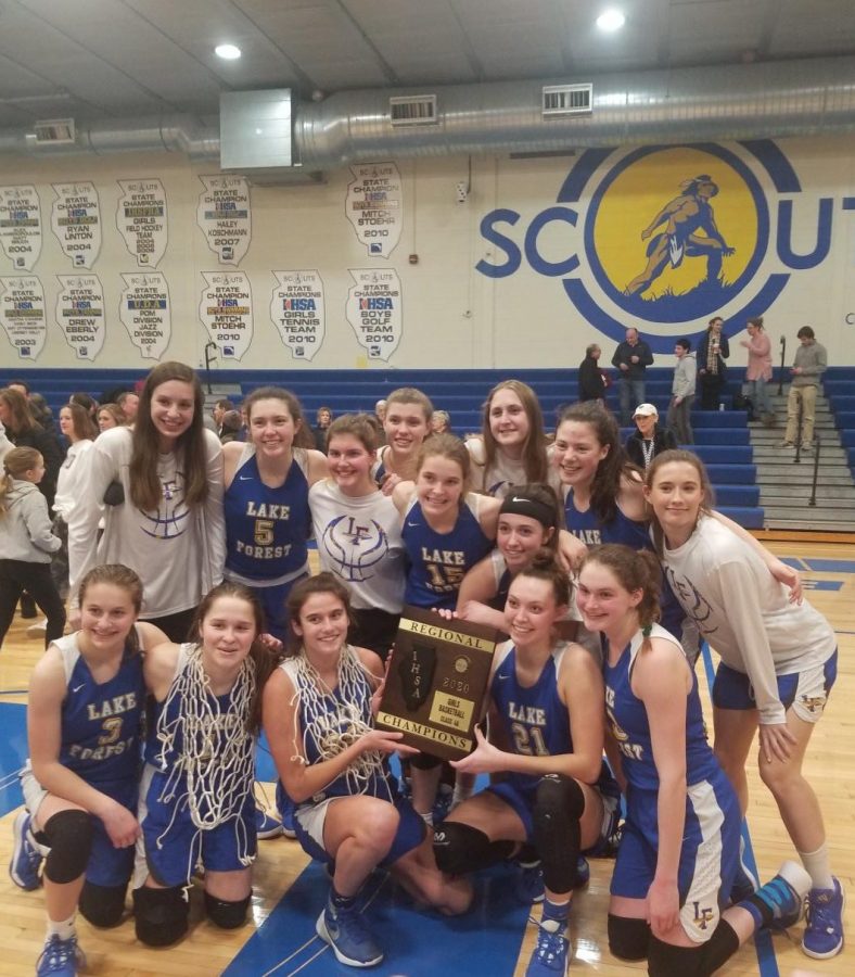 The Scouts after winning their third Regional championship in four years, 51-46, over Stevenson on Friday, February 21, 2020.