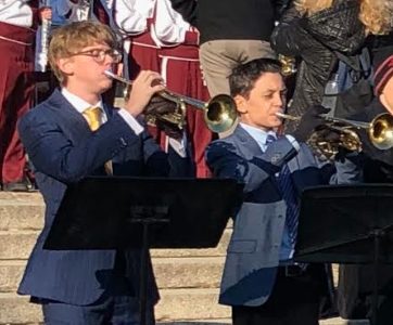 Koen Brown and Isaac Poulton, the trumpeters