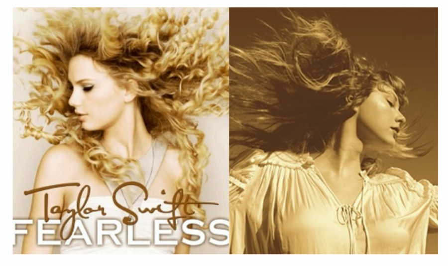 Taylor Swift reveals new album cover for Fearless (Taylors Version) (right), which has clear similarities to the original Fearless cover (left)