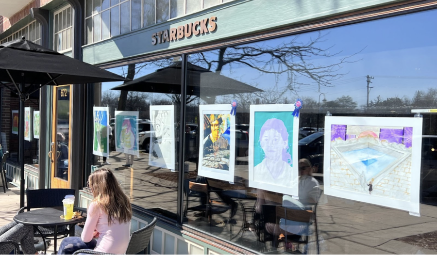 Local young artists work on display at Starbucks in Market Square