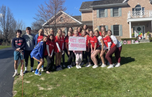 Friends welcome home Douglass after her final surgery last week. The dance captain underwent two heart surgeries for a rare medical condition.