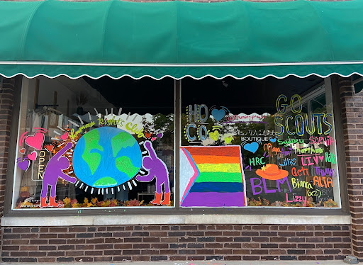 The Human Rights Club's mural was erased after complaints about including the the gay pride flag and Black Lives Matter logo.