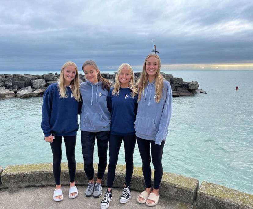 The four girls of the sailing team: Maddie Rode, Josie Janowicz, Mary Carter, and Taylor Rode
Photo courtesy of Mary Carter
