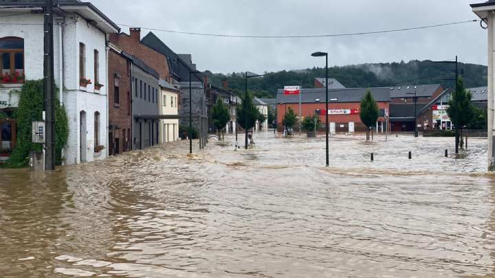 Flooding near the authors home in Rochefort, Belgium, in the summer of 2021.