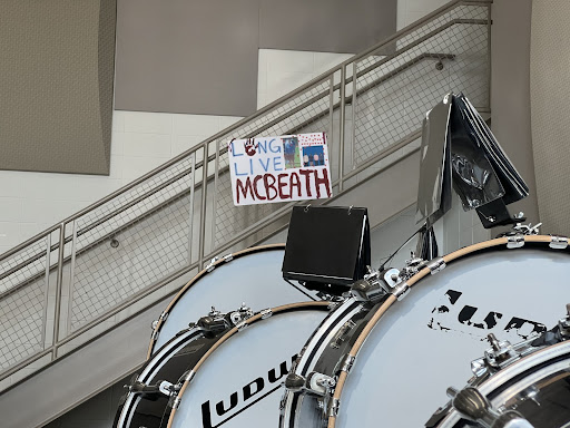 A sign in the percussion section of the band room made by students to commemorate Mr. McBeath’s involvement and help towards the band. 