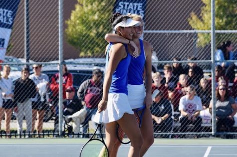 Varsity girls tennis duo wins state for the second year in a Row