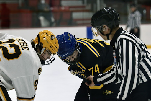 Senior Dennis Hickey prepares to face off against Carmel Catholic on Wednesday, January 11