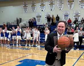 Coach LaScala honored at Senior Night game for 300th win
