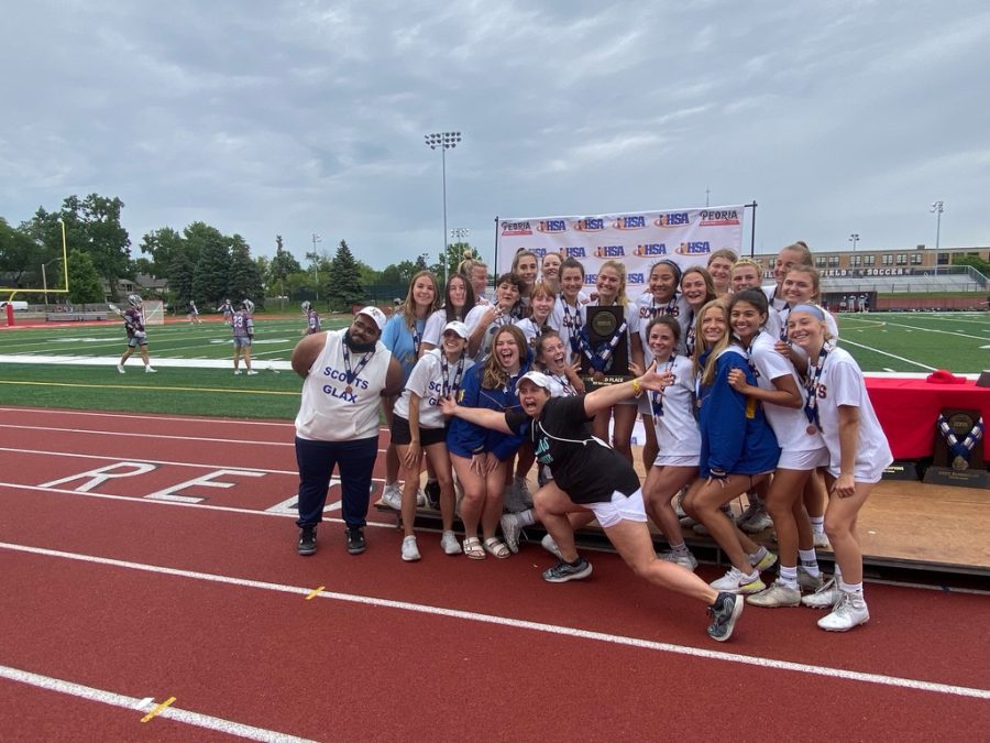 Girls Lacrosse Team after 3rd place win in State