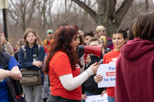 Senior Alia Attar, who co-leads the schools Students Demand Action, helped organize the walkout. 