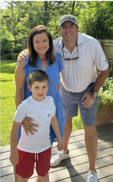 Mrs. Crouch with her husband and son Cal on the 4th of July. (Courtesy of Julie Crouch)