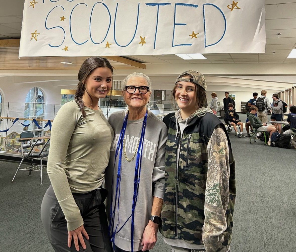 Beloved teacher, Mrs. Leeann Nelson with students Maeve Camoletto and Kayden Prieto