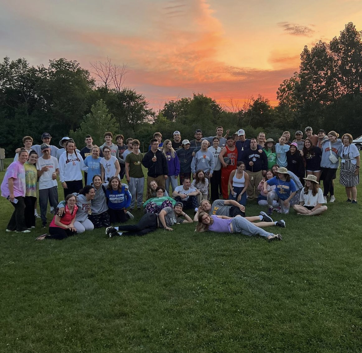 Camp Hope’s summer program enjoying a sunset (@camphopeiIllinois on Instagram)