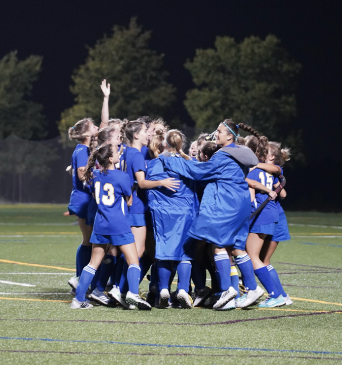 Girls Varsity Field Hockey after win during their 2024 season. Photo courtesy of Agnes Vedra.
