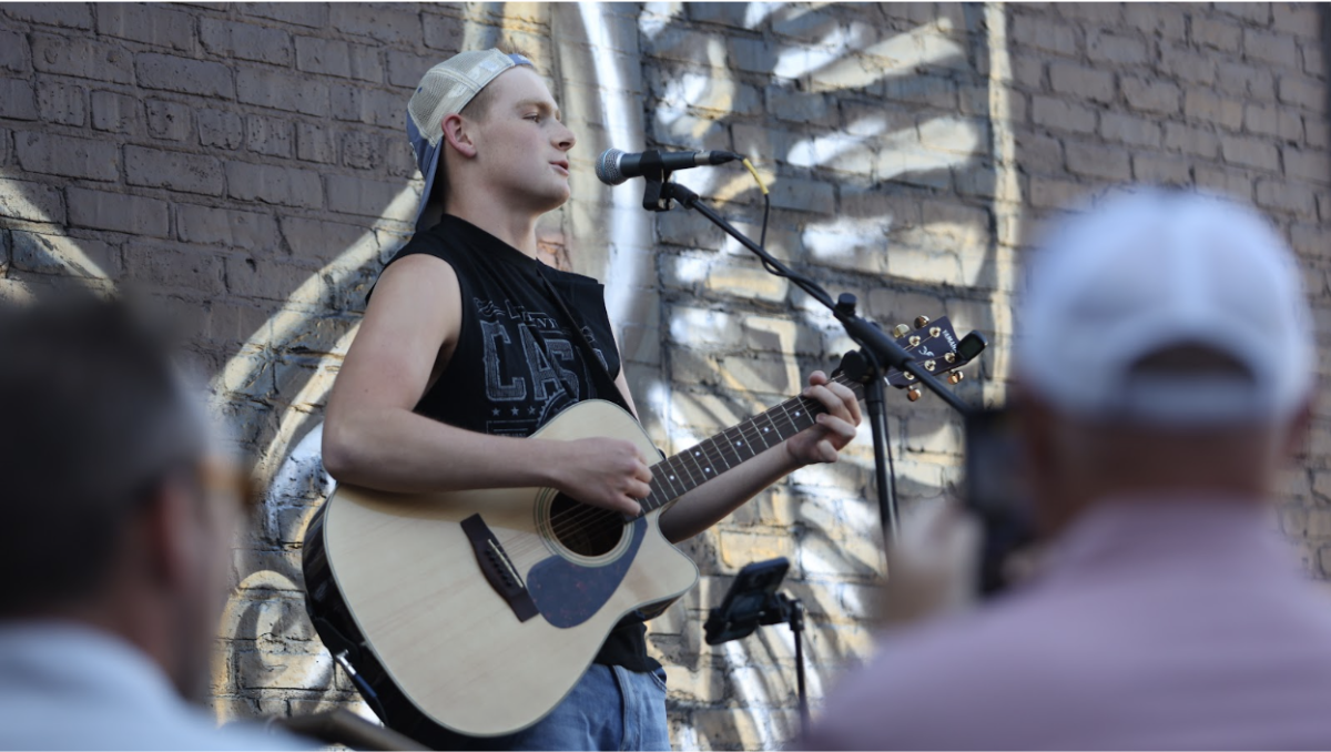 Sophomore Liam Sheridan performing at Nashwood. Photo Courtesy of Max Van Dusen