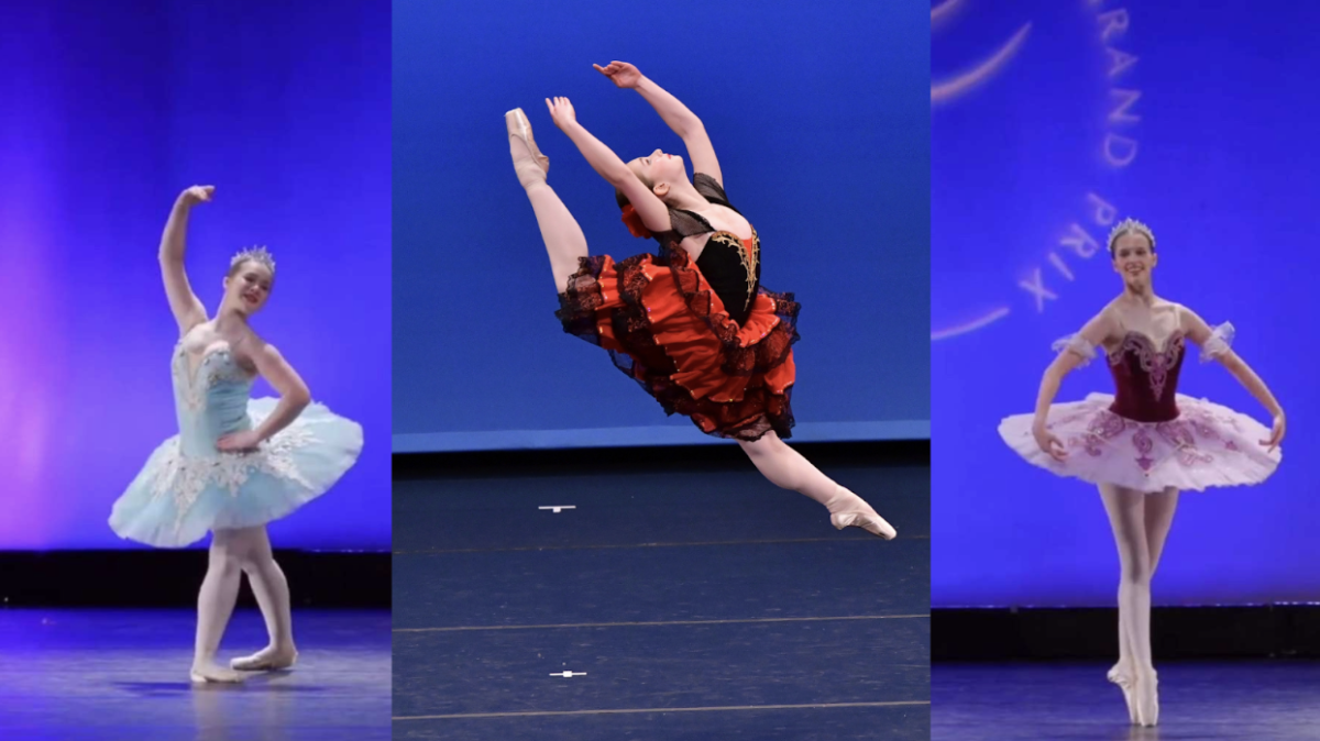 Sophomores Ella Korczak and Alexandra Whelan and senior Megan Gapinski at YAGP
Courtesy of Gapinski and Whelan