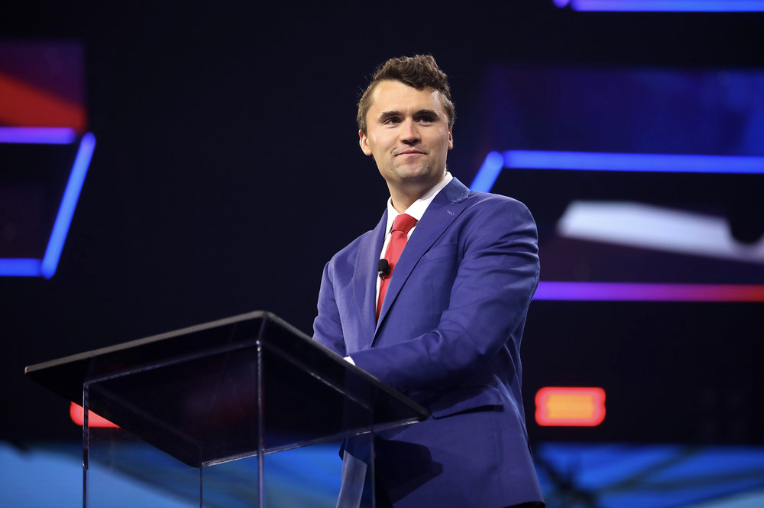 Kirk speaking at the 2023 AmericaFest in Phoenix, Arizona