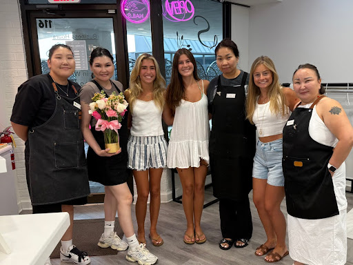LFHS alumni celebrating the 6th Anniversary of S Nail Spa: Courtesy of Anna Braun, class of '25. 

