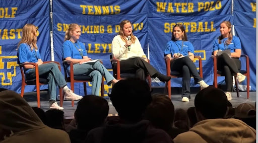 Photo courtesy of @LFHS_lakeforest on Instagram of Ashley Dell with the panel