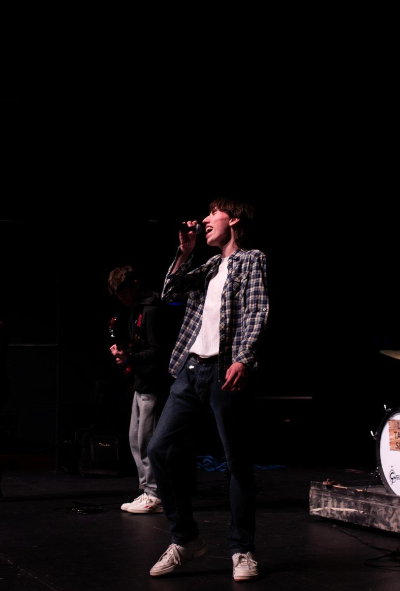 Senior Nate Arch rehearsing for the 2025 Talent Show. This year's show runs Feb. 26-28.