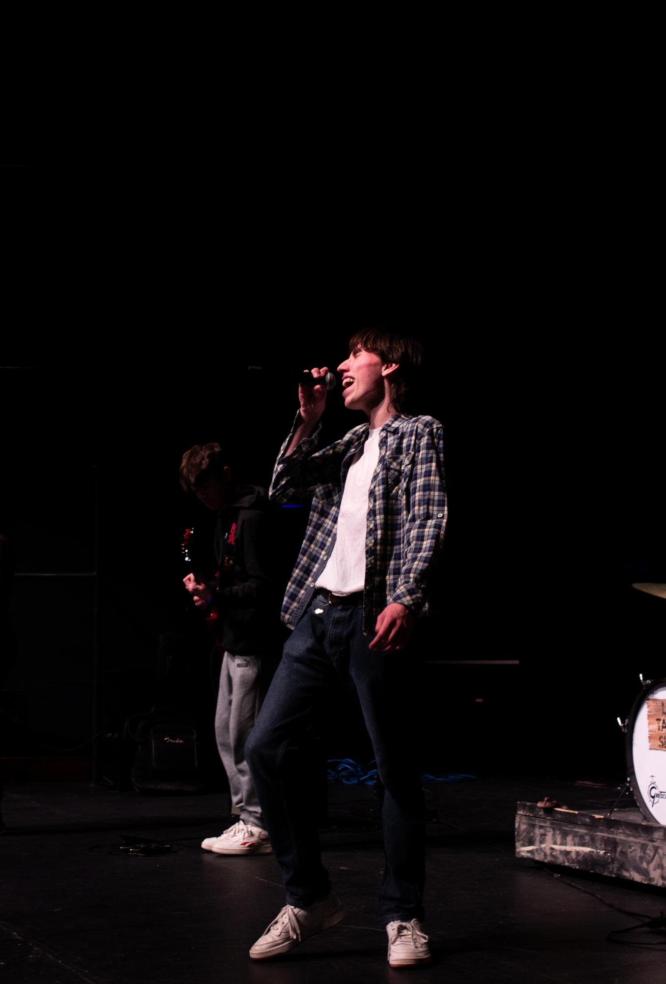 Senior Nate Arch rehearsing for the 2025 Talent Show. This year's show runs Feb. 26-28.