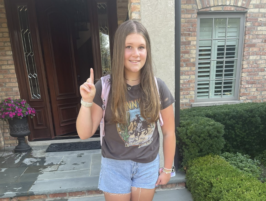 Senior Evelyn Marshall on her first day of freshman year. Photo courtesy of Evelyn Marshall.