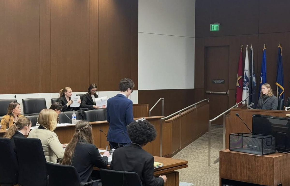 Mock Trial Team Competing. Photo courtesy of Bridget Pizzo.
